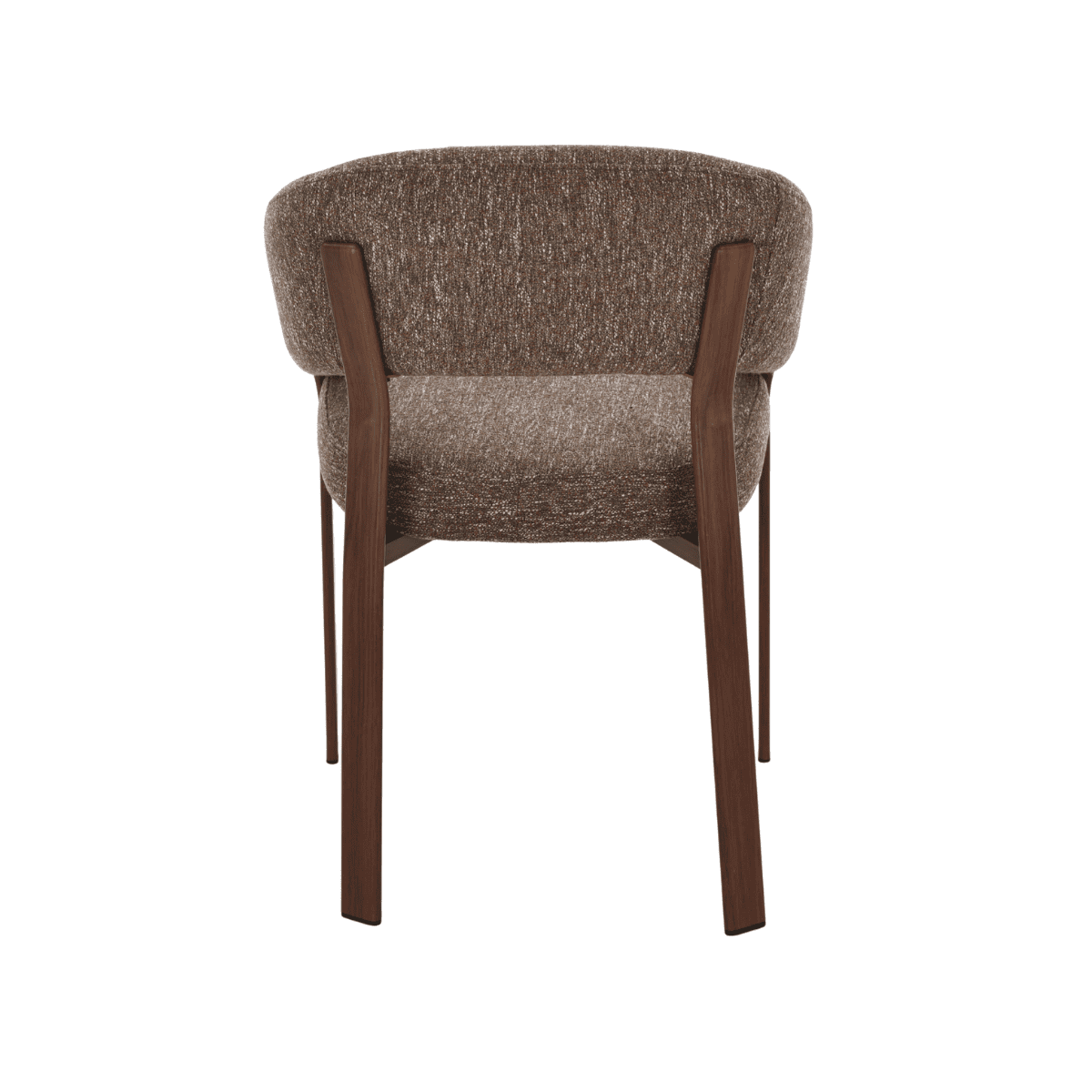 Lot de 2 chaises pieds métal effet noyer - LARA marron, CALICOSY