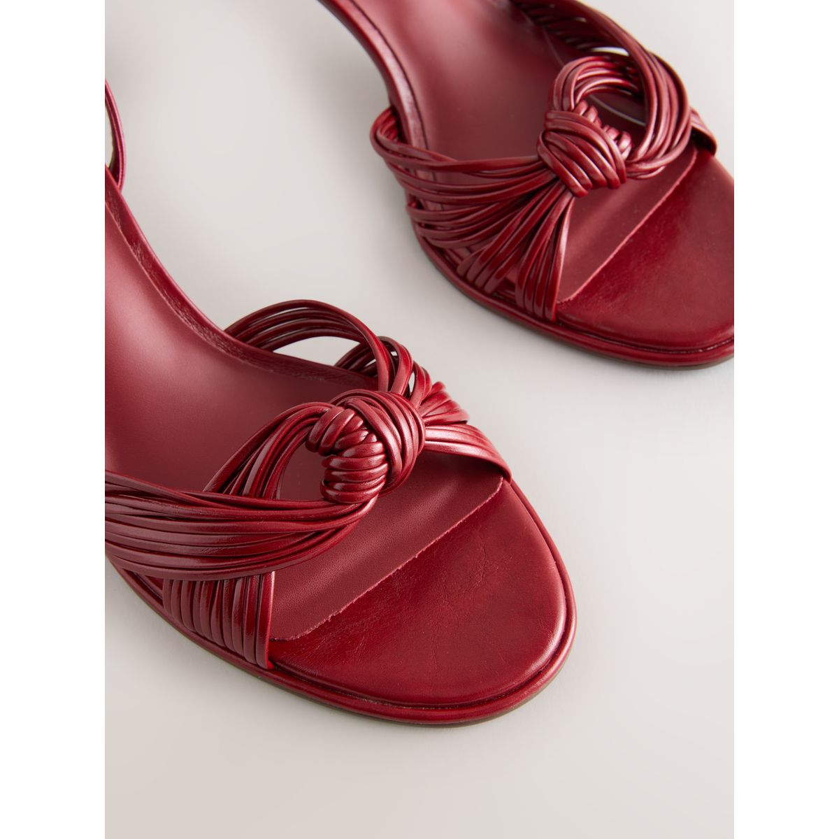 Sandales à talons, torsades et finition métal rouge, NEXT