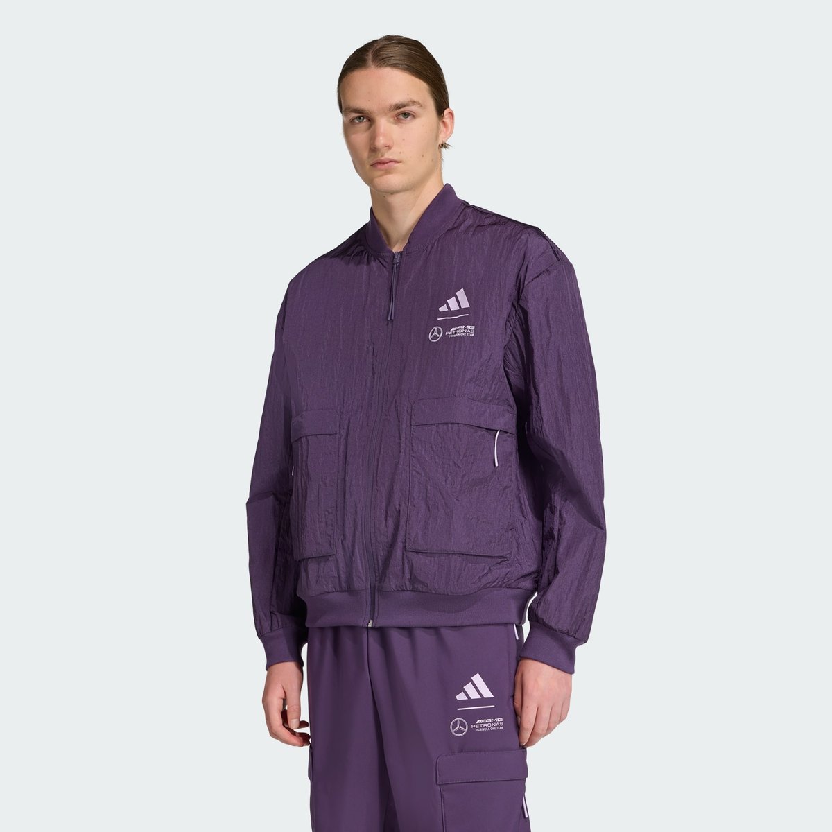 Veste Bomber Toile Premium Mercedes - Amg Petronas Formula One Team Veste Bomber Toile Premium Mercedes - Amg Petronas Formula One Team aurora plum, adidas Performance