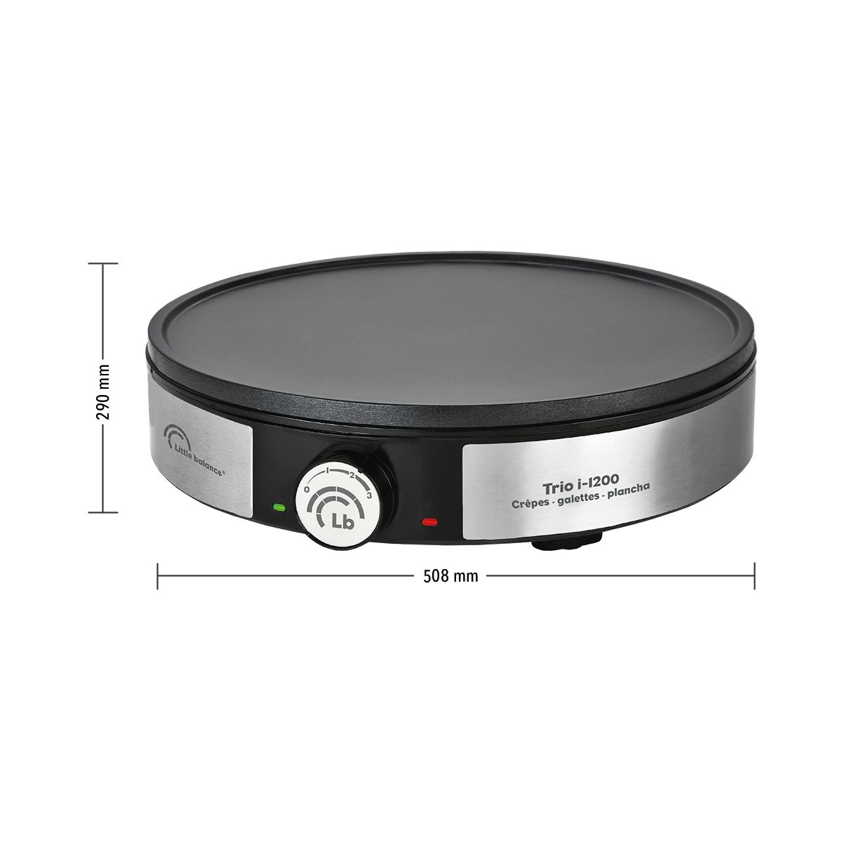 Crêpière Maxi-Crepes Trio i-1200 couleur unique, LITTLE BALANCE
