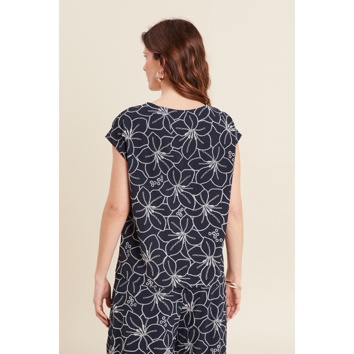 Blouse manches courtes bleu foncé, BREAL