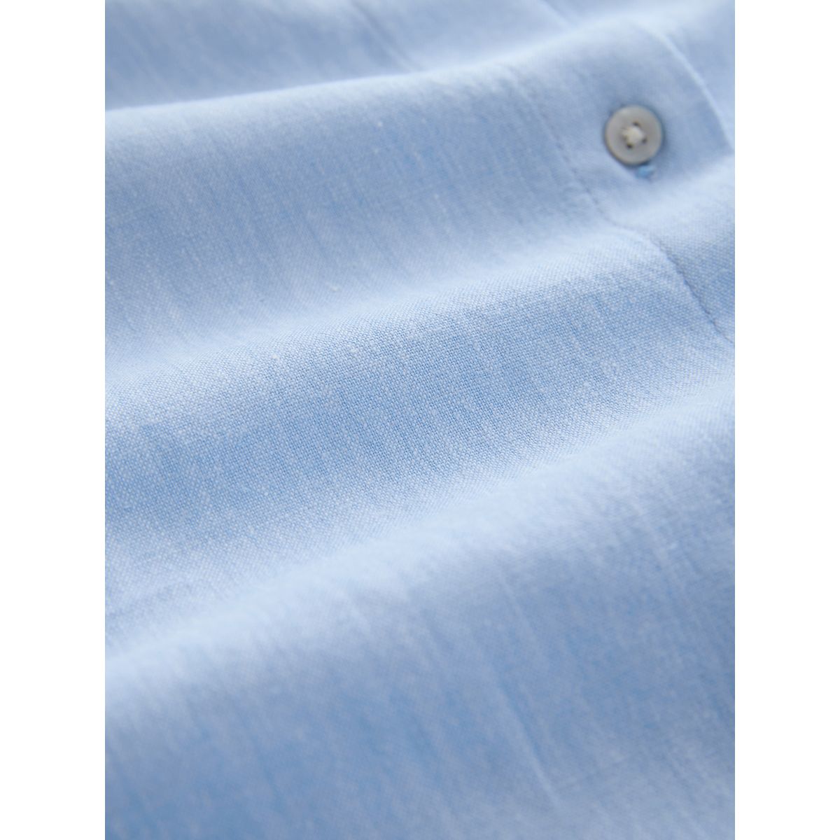 Chemise manches longues en lin mélangé chambray bleu, NEXT