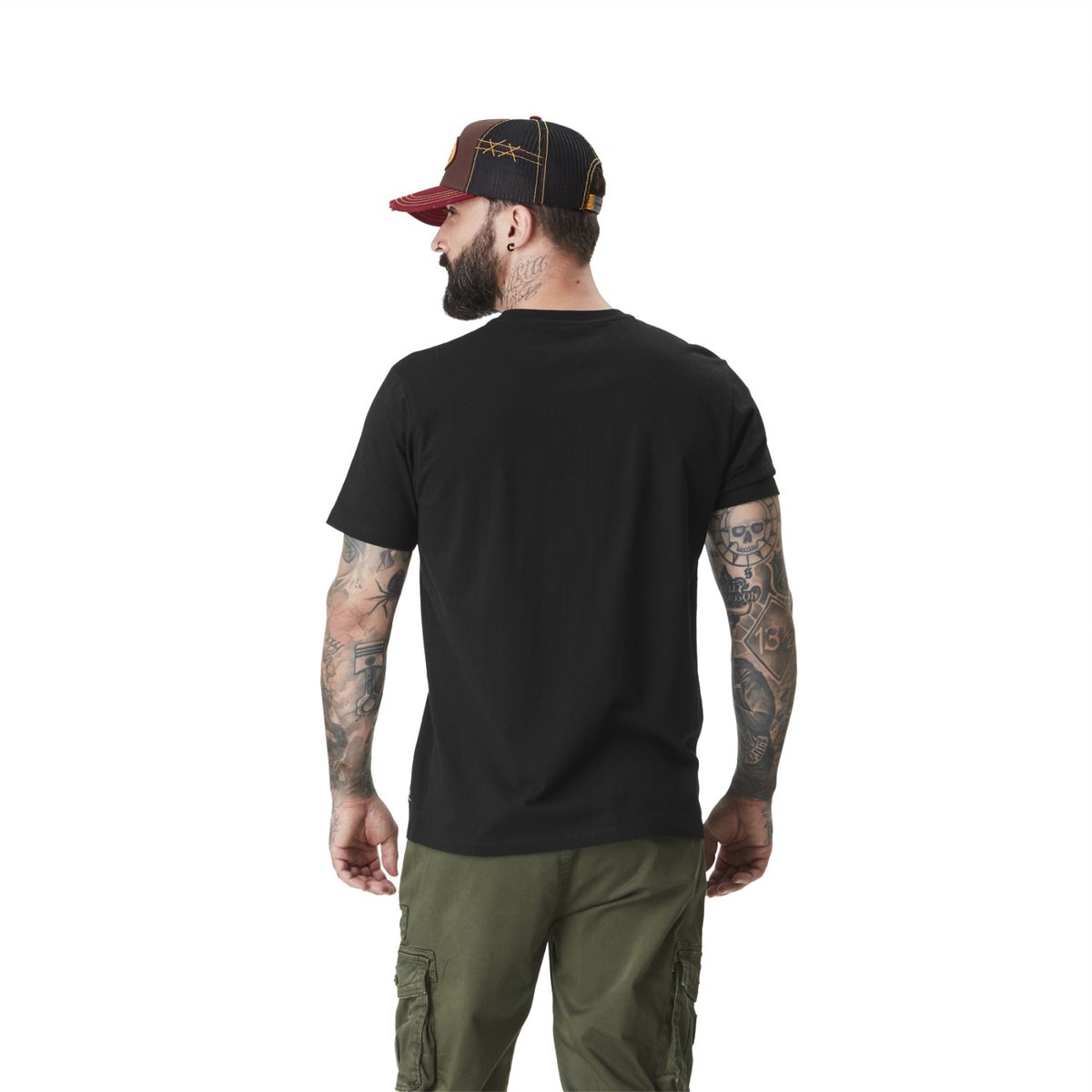 Tee shirt en coton VINTAGE noir/jaune, VON DUTCH