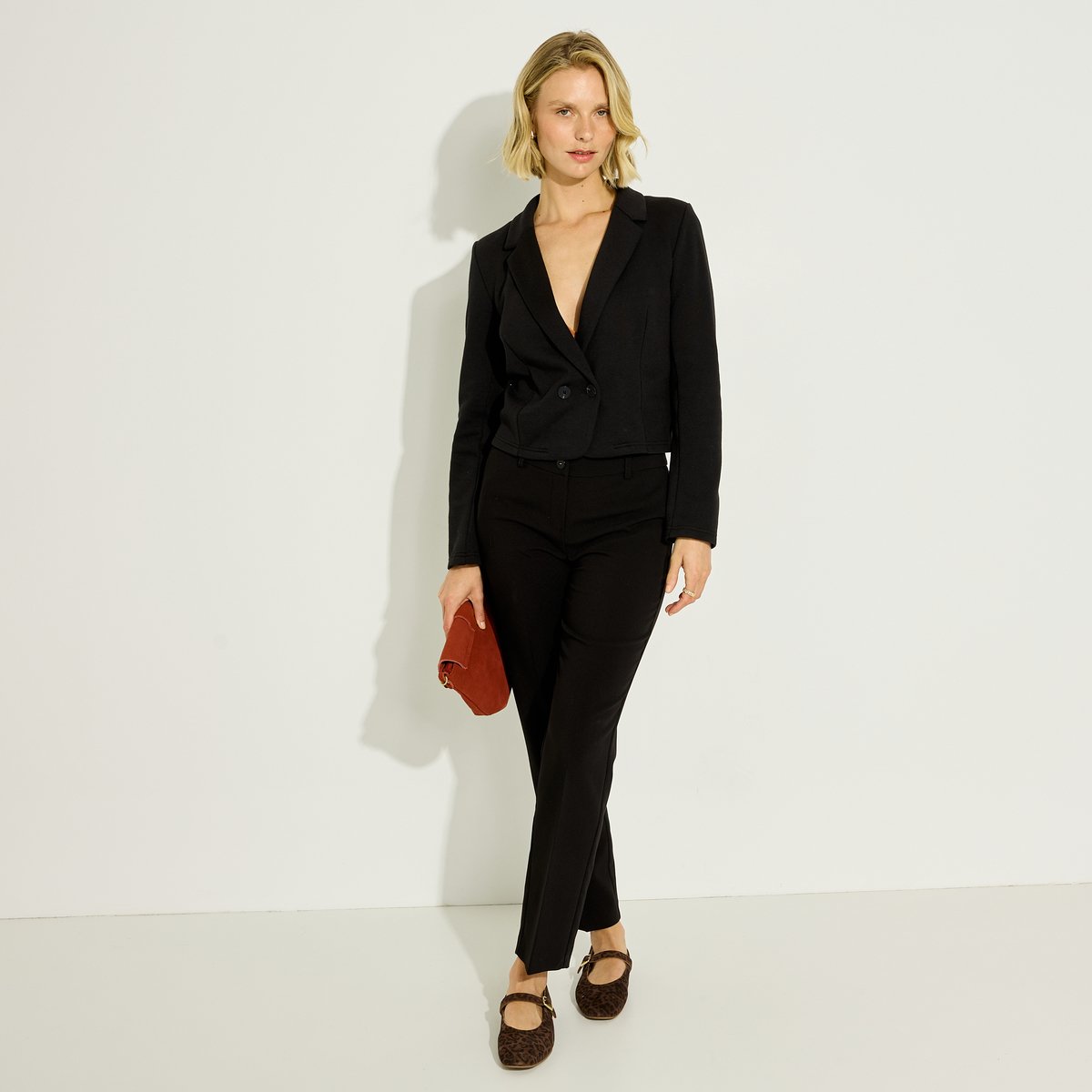 Boléro en maille col tailleur noir, GRAIN DE MALICE
