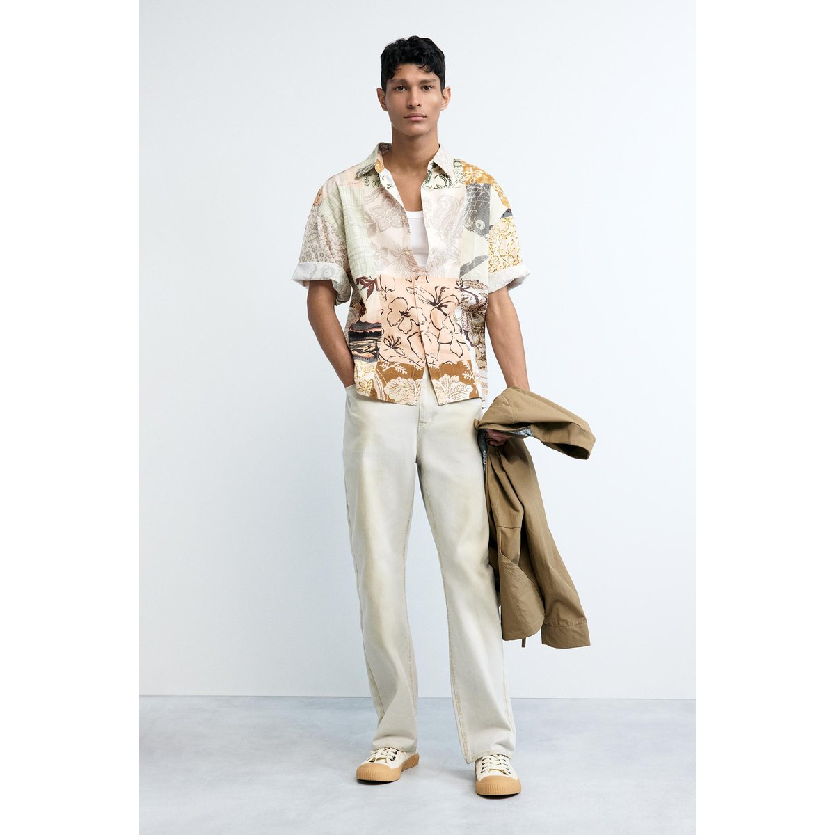 Chemise patch oriental beige, DESIGUAL