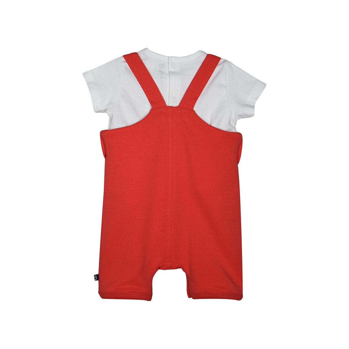 Tshirt salopette leonard maille court bebe rouge, SUCRE D'ORGE