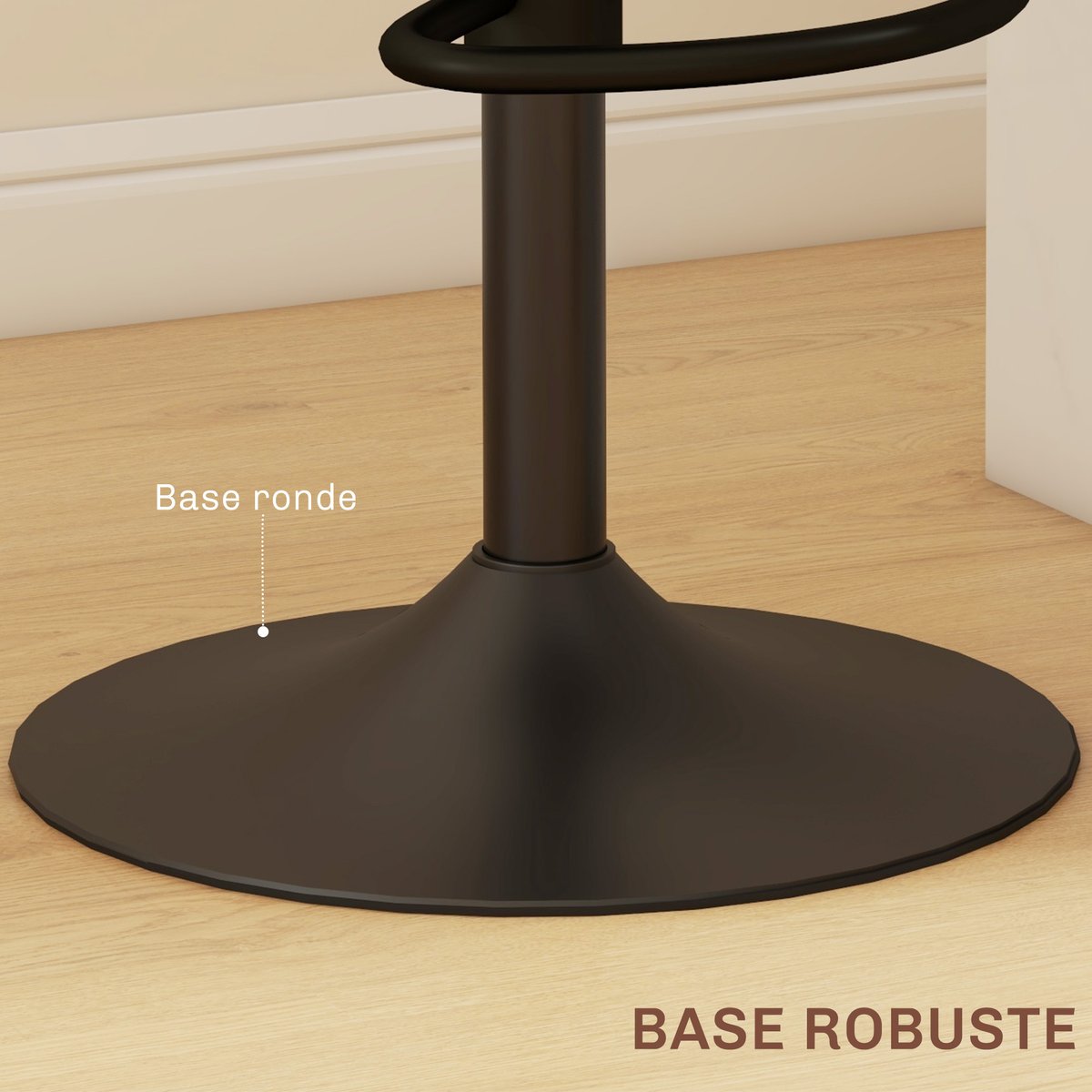 Tabouret de bar Revêtement synthétique Marron marron, noir, HOMCOM