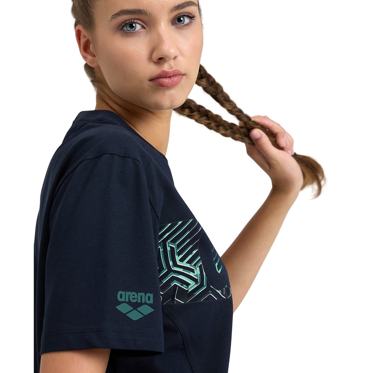 T-shirt unisexe en coton Logo navy-kikko pro navy, ARENA