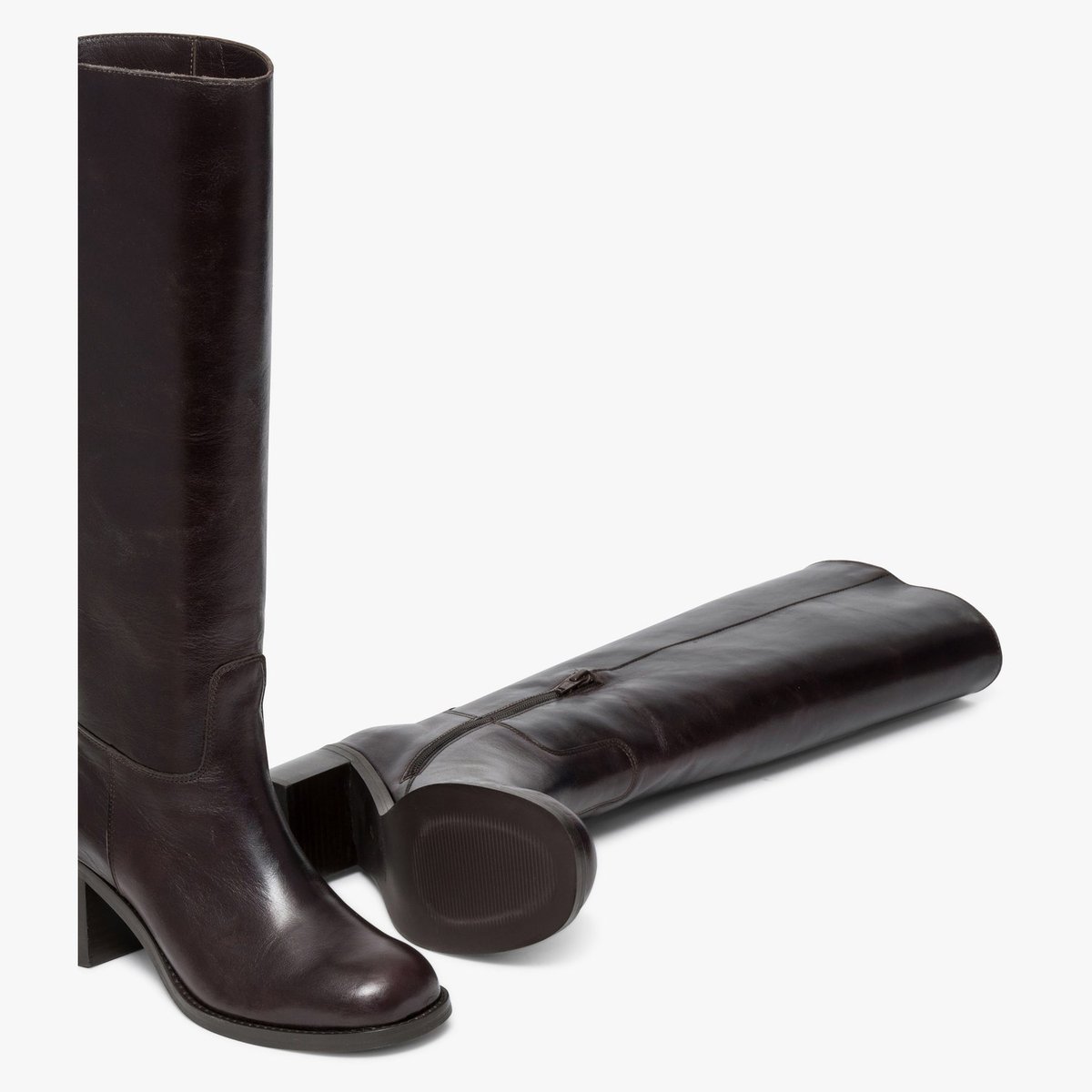Botte À Talon en cuir FIONA marron marron fonce, BOCAGE