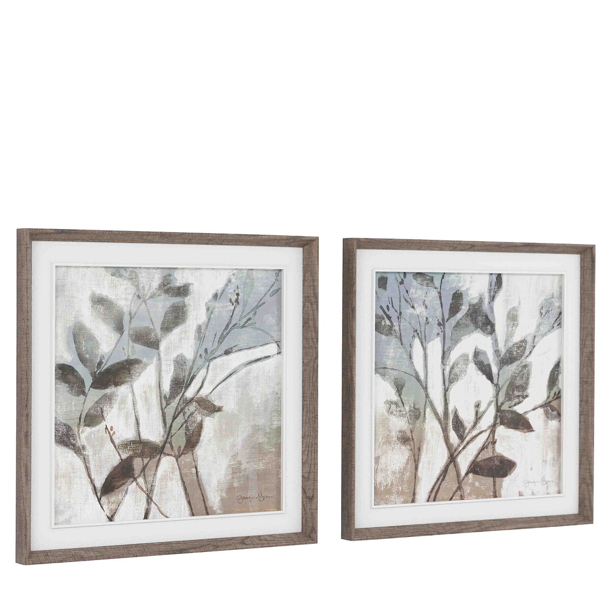 Set of 2 Foliage & Form Framed Canvas white, ÉDITÉ