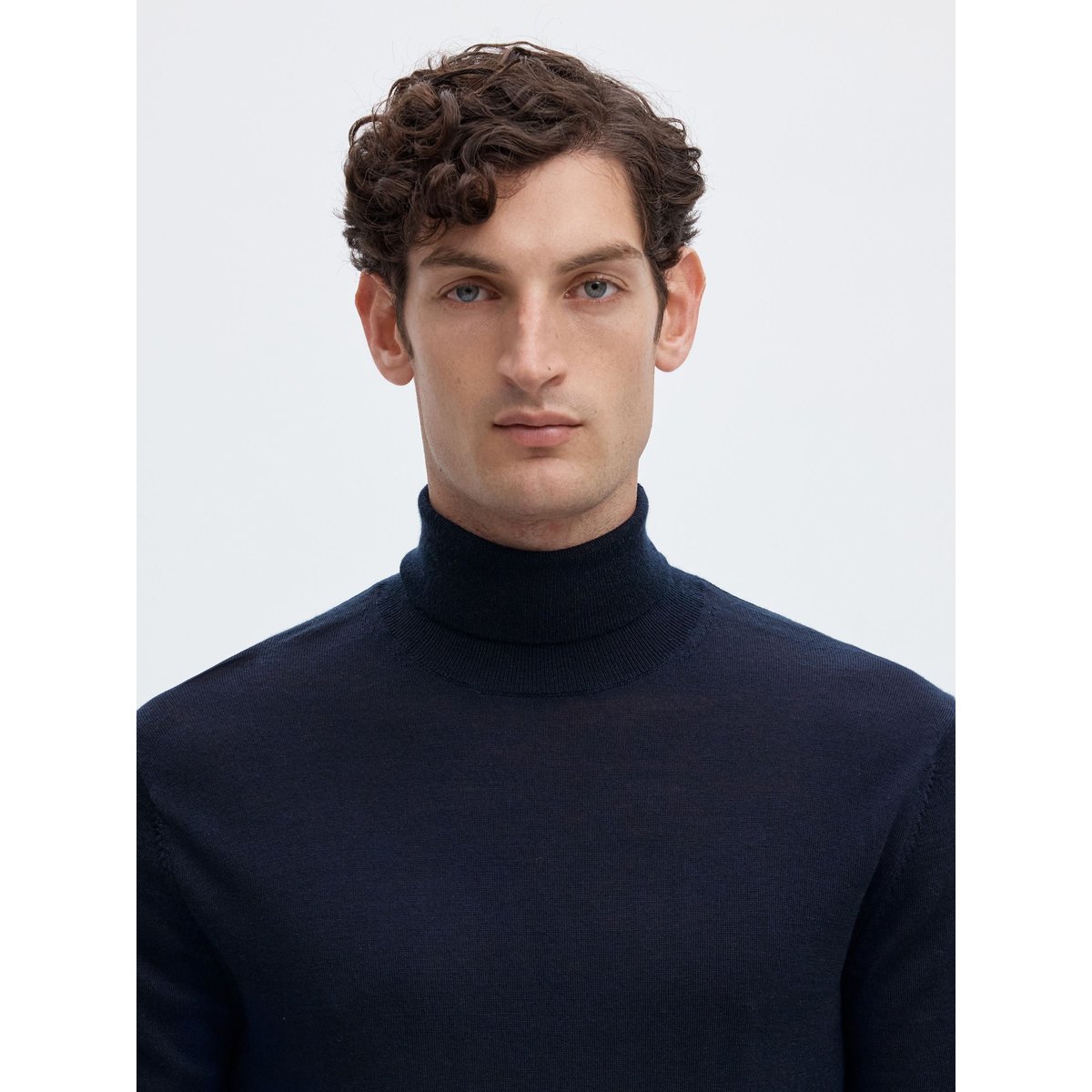 Col Roulé navy blazer, SELECTED