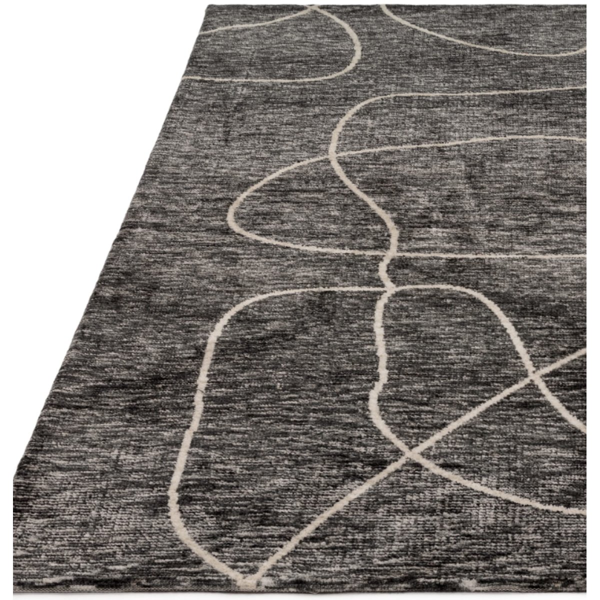 Tapis moderne salon et chambre RINEAL noir, NOVATREND