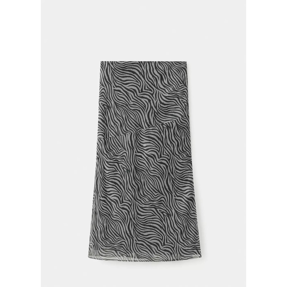 Jupe longue imprimée zèbre fendue marron, MANGO TEEN