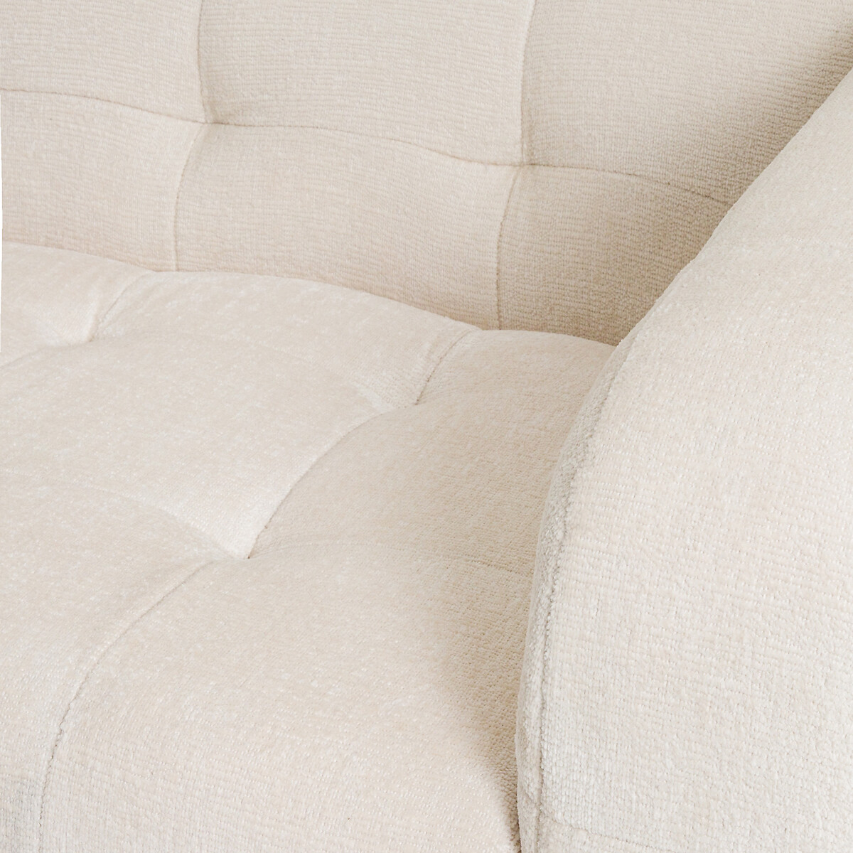 Gerades Sofa PIETA, 2- oder 3-Sitzer, aus dickem Samt ecru, LA REDOUTE INTERIEURS