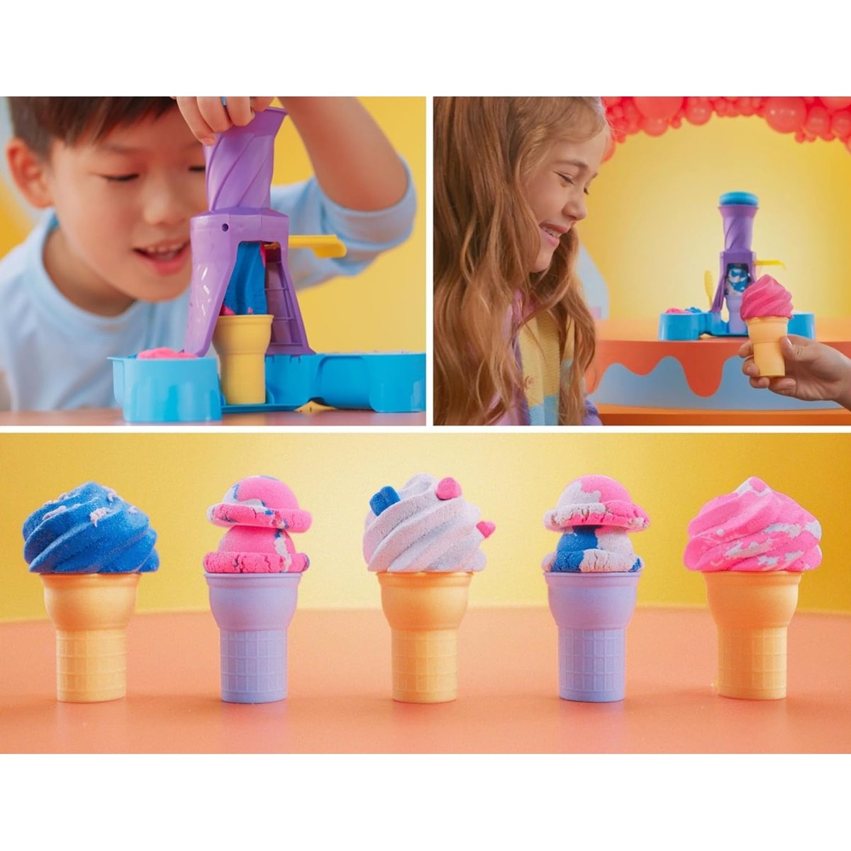 Kinetic Sand Sable Magique Machine À Glaces multicolore, SPIN MASTER