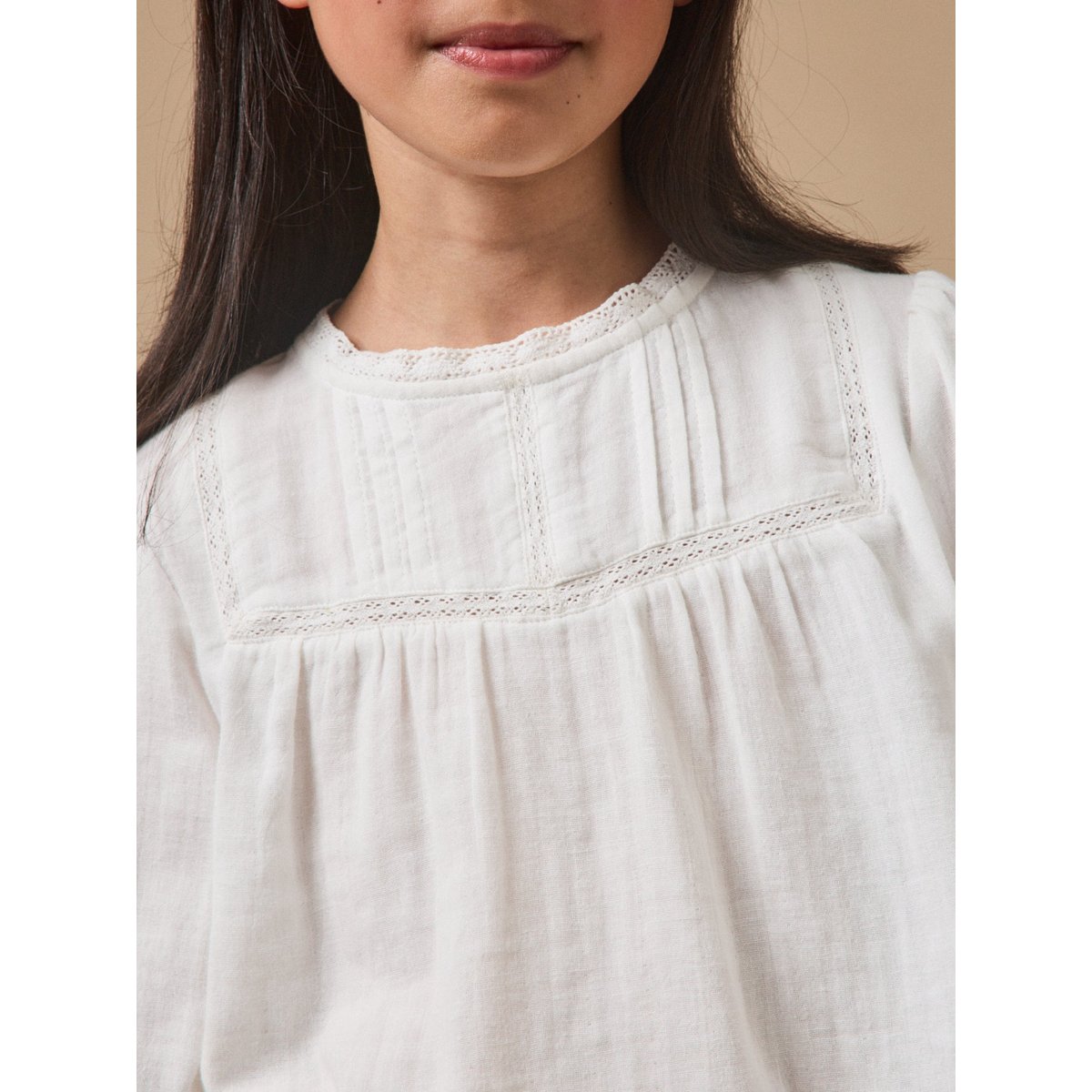 Chemise trousseau  gaze de coton ecru, CYRILLUS
