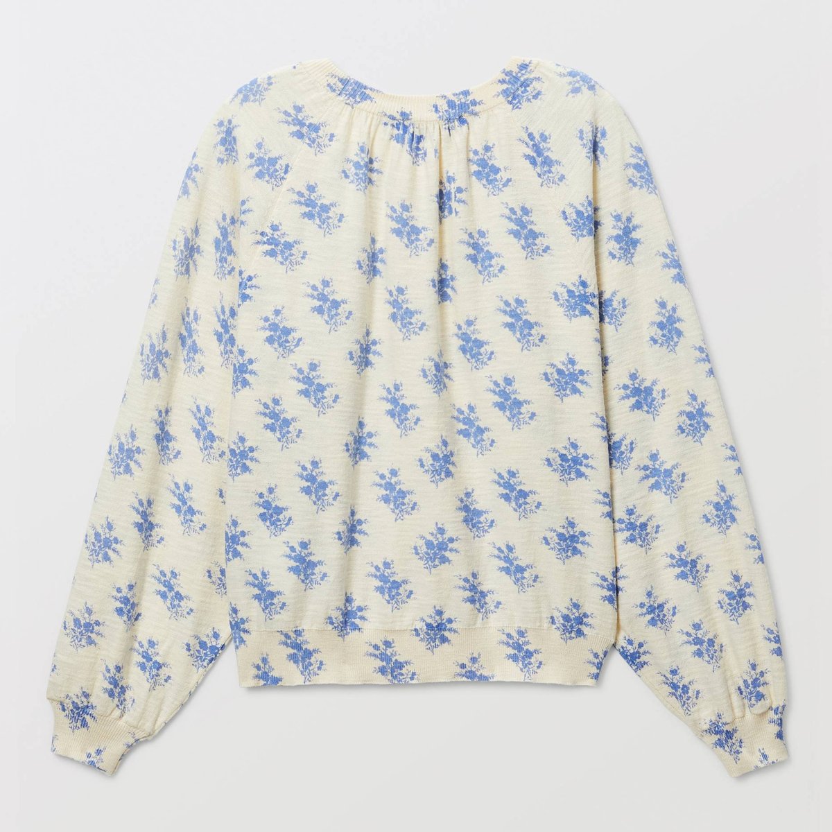 Pull fin imprimé fleuri butter cream, MONOPRIX