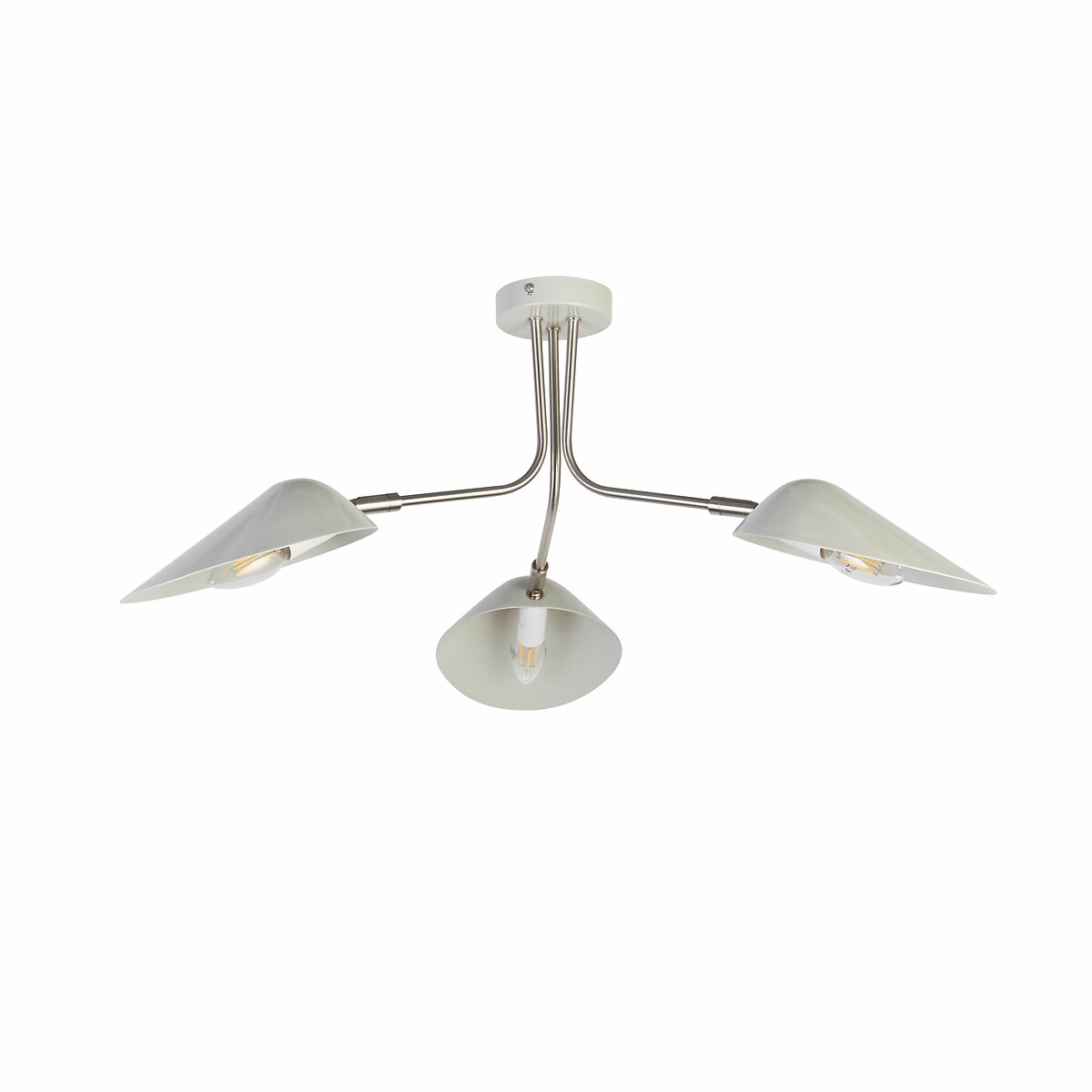 Granby 3-Light Metal Shade Semi-Flush Ceiling Light chrome, SO'HOME