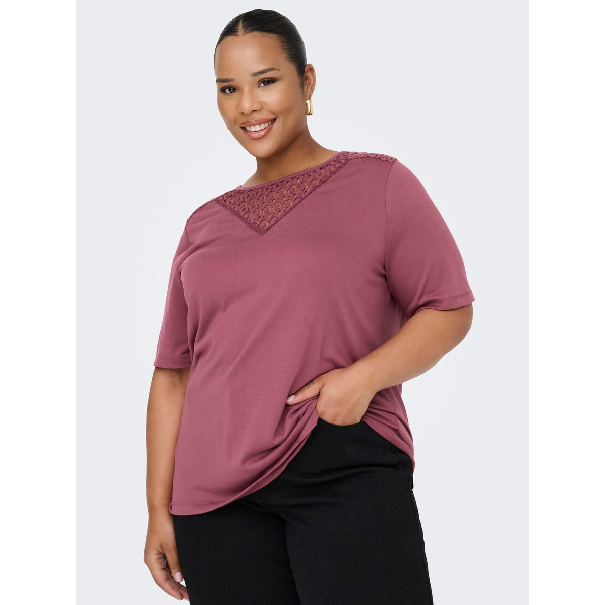 T-Shirt crushed berry, ONLY CARMAKOMA
