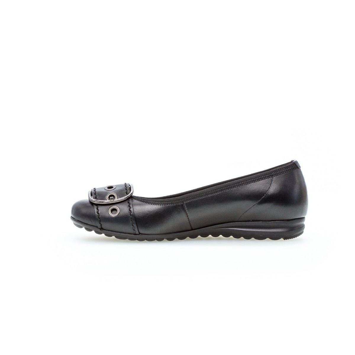 Ballerines en cuir lisse à talon plat noir, GABOR