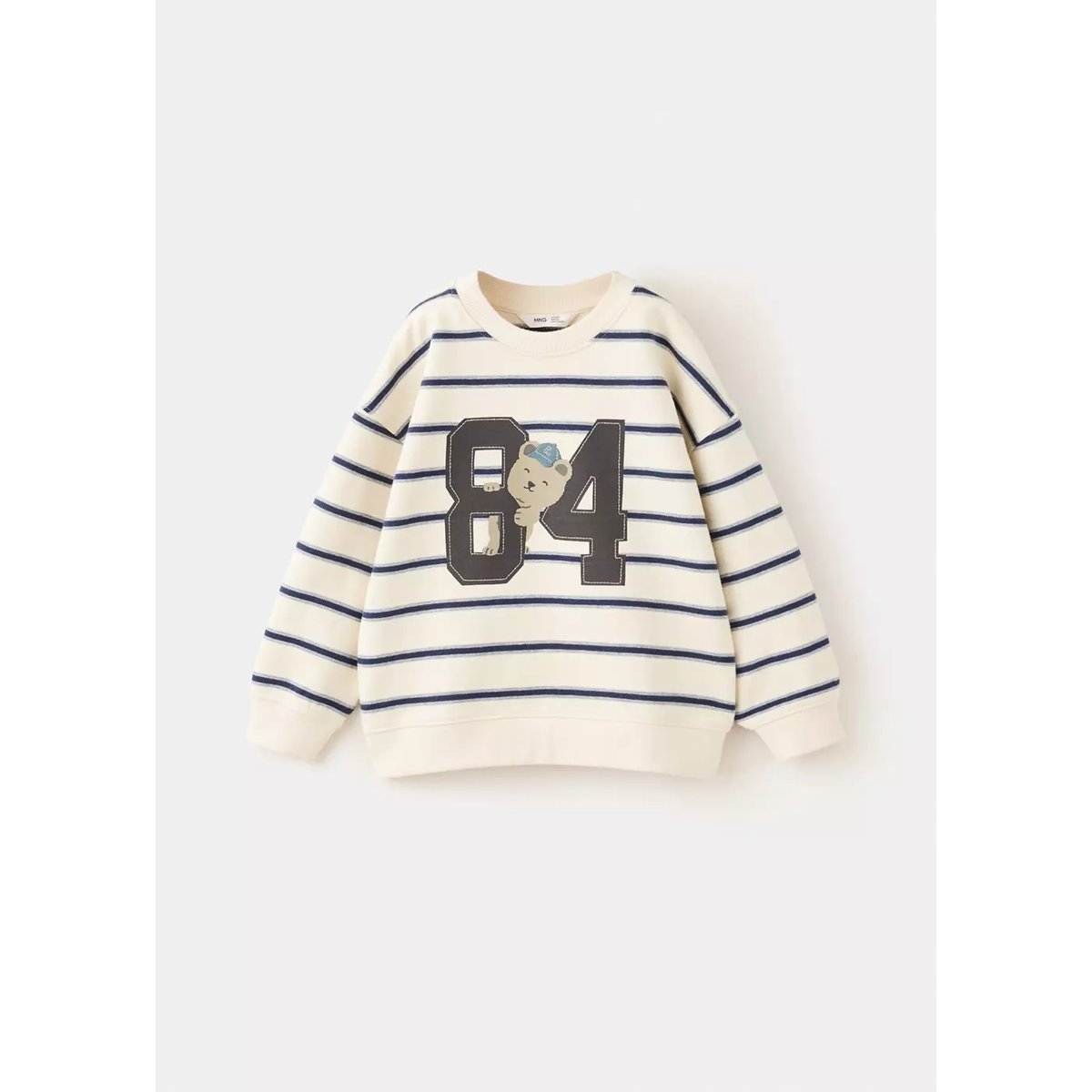 Sweat relaxed fit imprimé blanc cassé, MANGO BABY