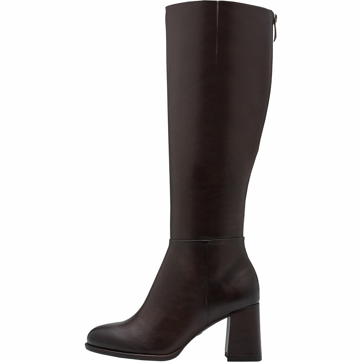 Knee-High Boots with Block Heel dark brown, TAMARIS