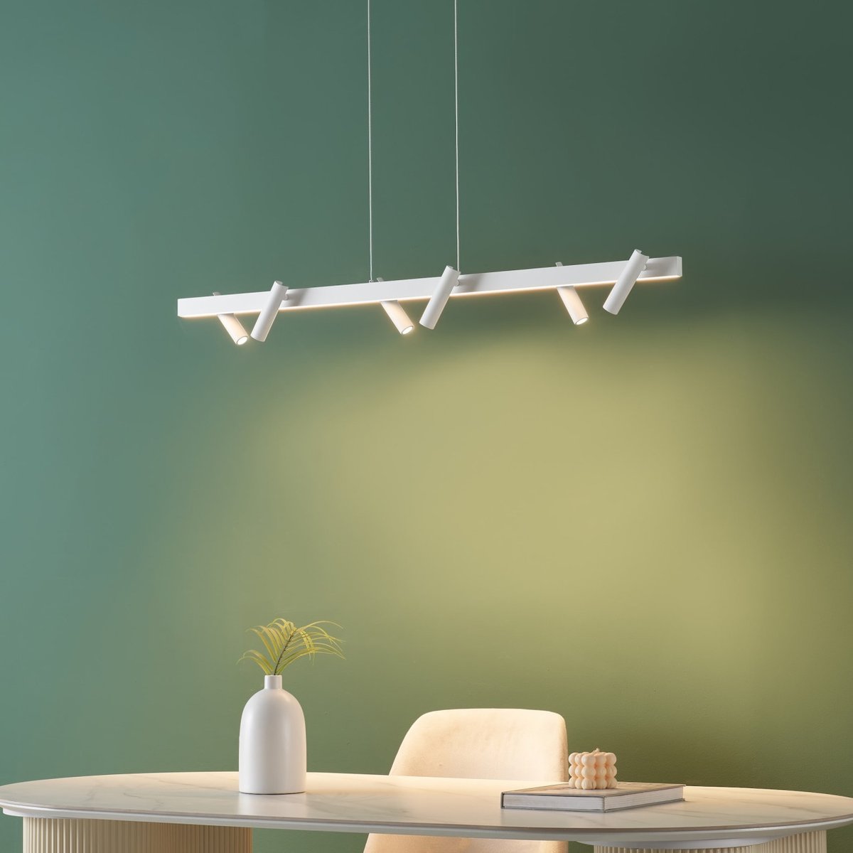 Suspension LED cylindres orientables - ANISKA blanc, KOSILUM