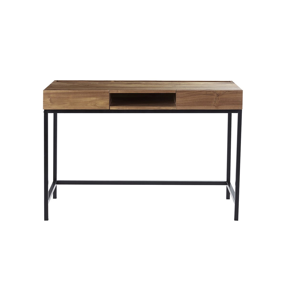Bureau en bois de teck et métal 120 cm LINA marron, BERAH GETAH