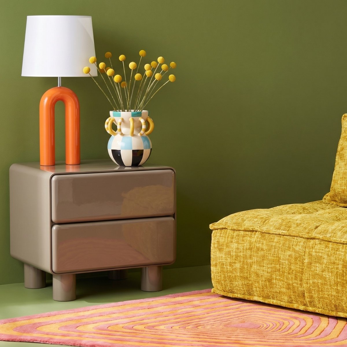Lampe en polyrésine, ELIANO orange, KARE DESIGN