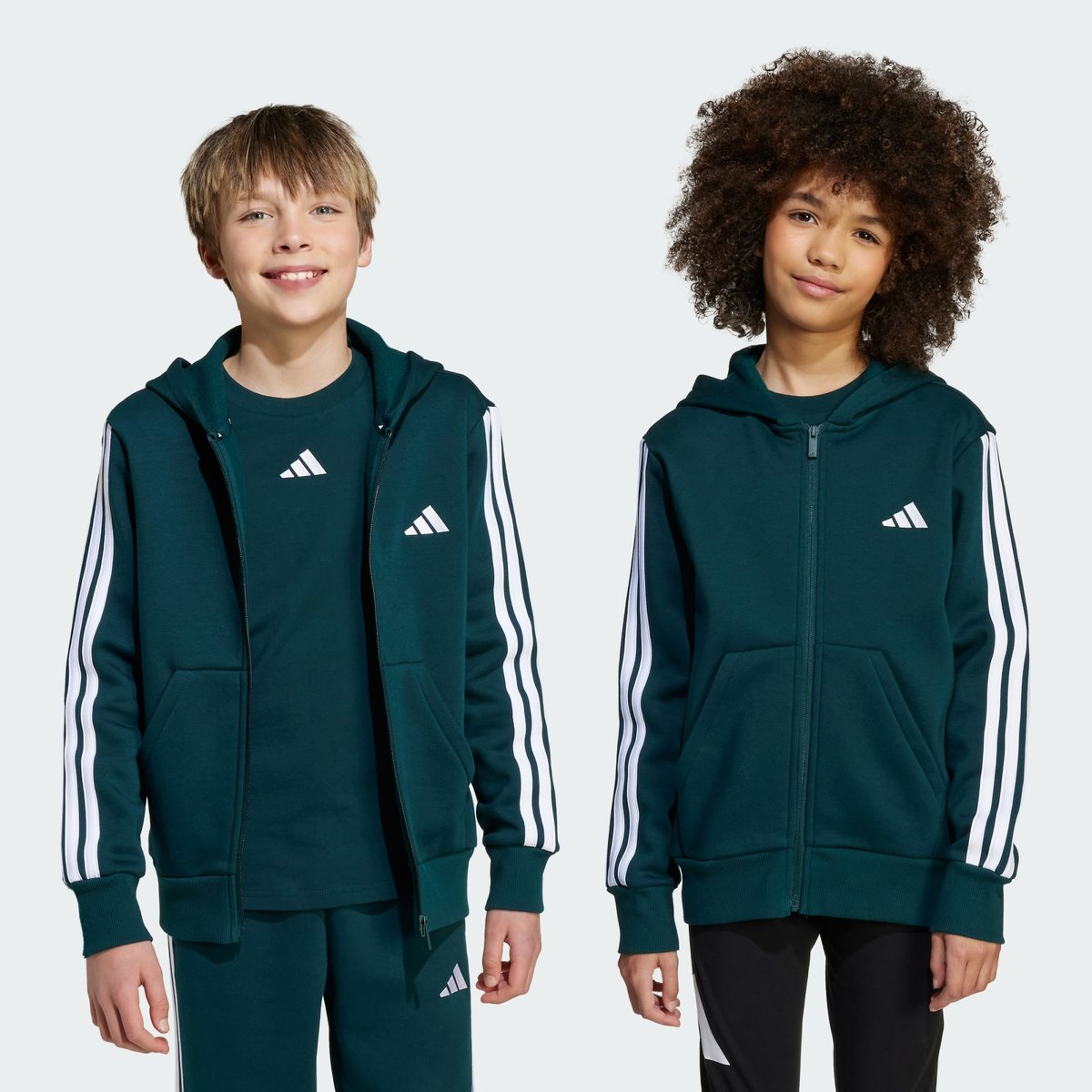 Veste À Capuche Entièrement Zippée Essentials Enfants Veste À Capuche Entièrement Zippée Essentials Enfants aurora ivy / white, ADIDAS SPORTSWEAR