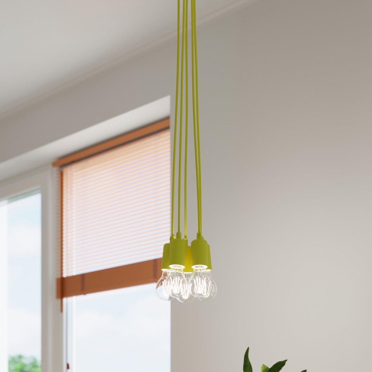 Suspension PVC Jaune E27 5 Diego jaune, EDEN