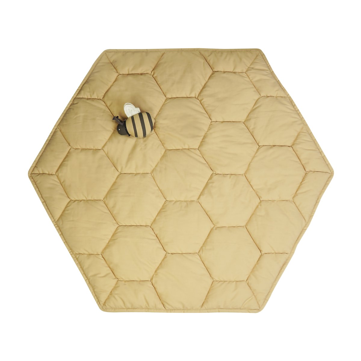 Tapis de jeu nid d'abeille en coton PLANET BEE jaune, LORENA CANALS