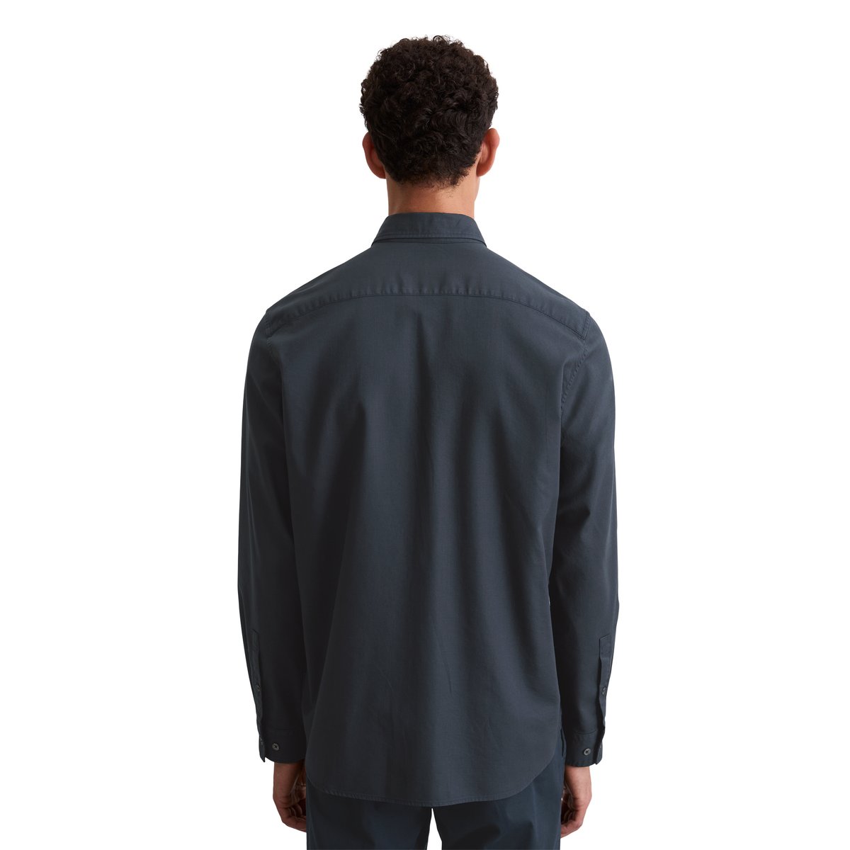 Chemise regular en coton bio et lyocell TENCEL™ bleu foncé, MARC O'POLO