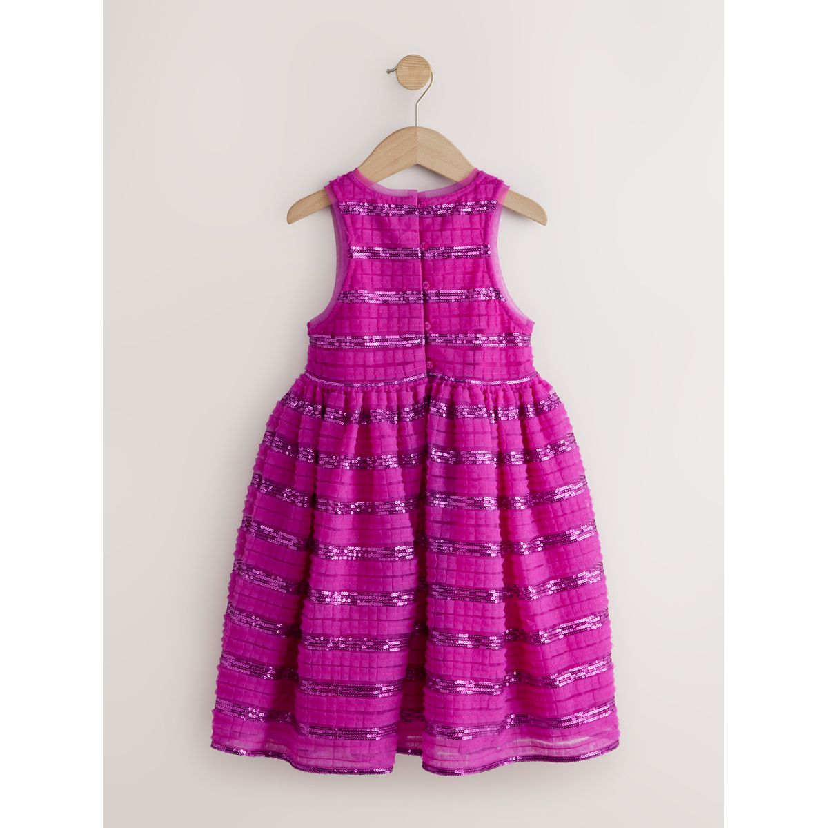 Robe grandes occasions à volants et sequins rose, NEXT