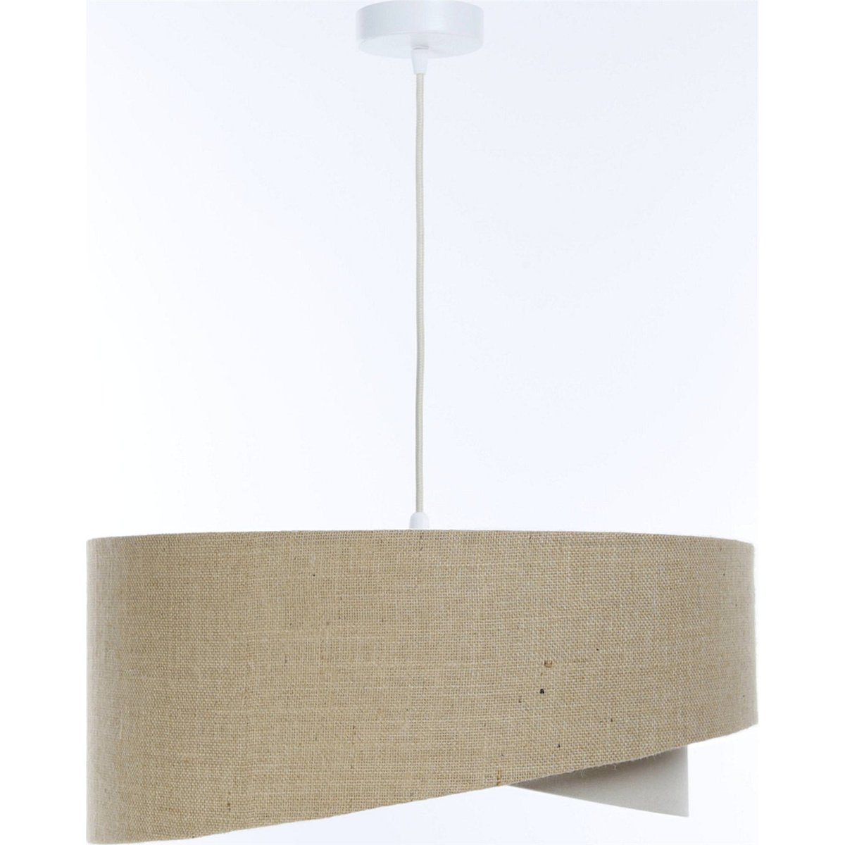 Suspension en lin et chanvre ronde Boho beige naturel et crème doux, BPS KONCEPT