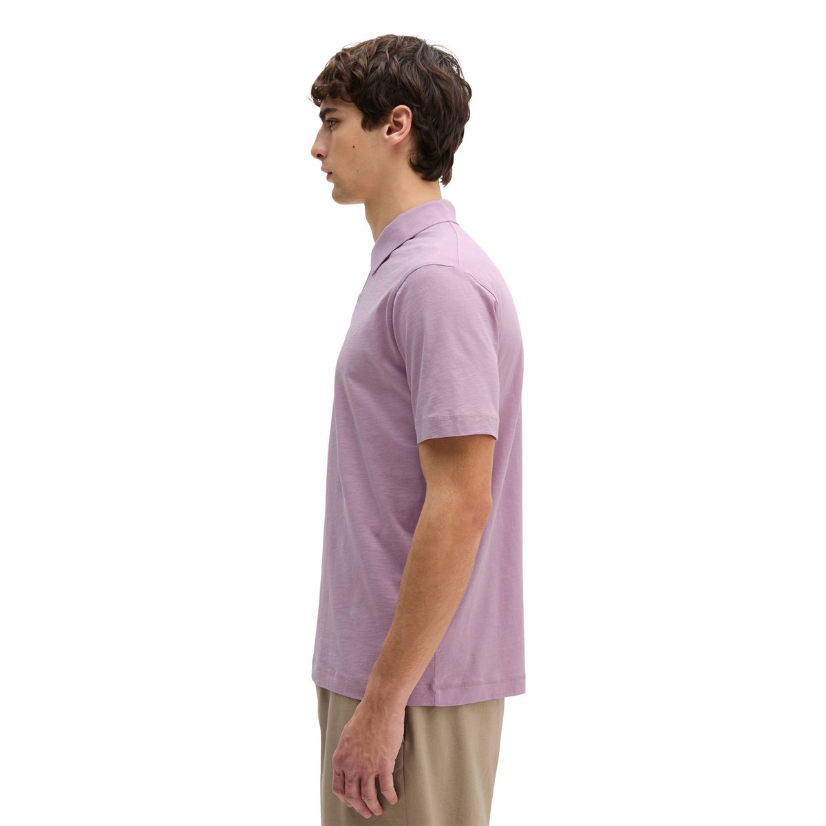 DfC Polo en jersey slub regular en coton bio doux violett, MARC O'POLO