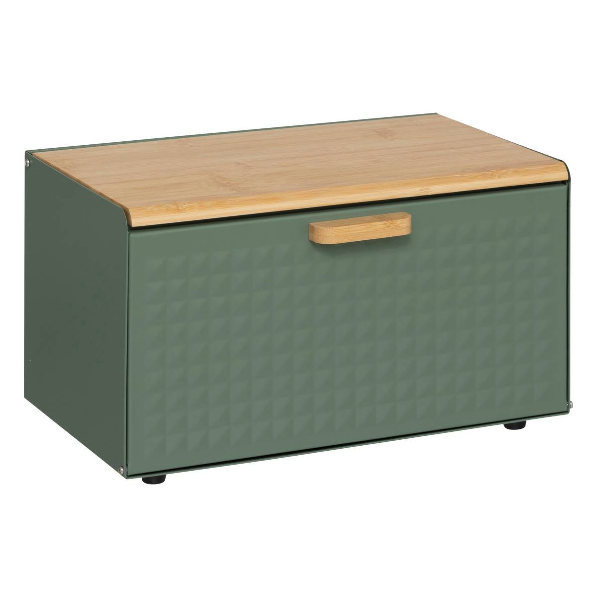 Boîte à pain en métal et bambou 35,5cm SENSIA vert, 5FIVE SIMPLY SMART