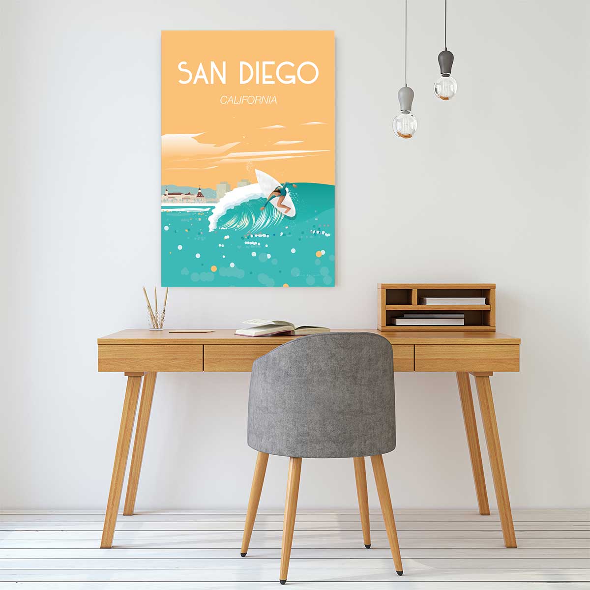 Tableau voyage San Diego California tableau alu dibond, HEXOA