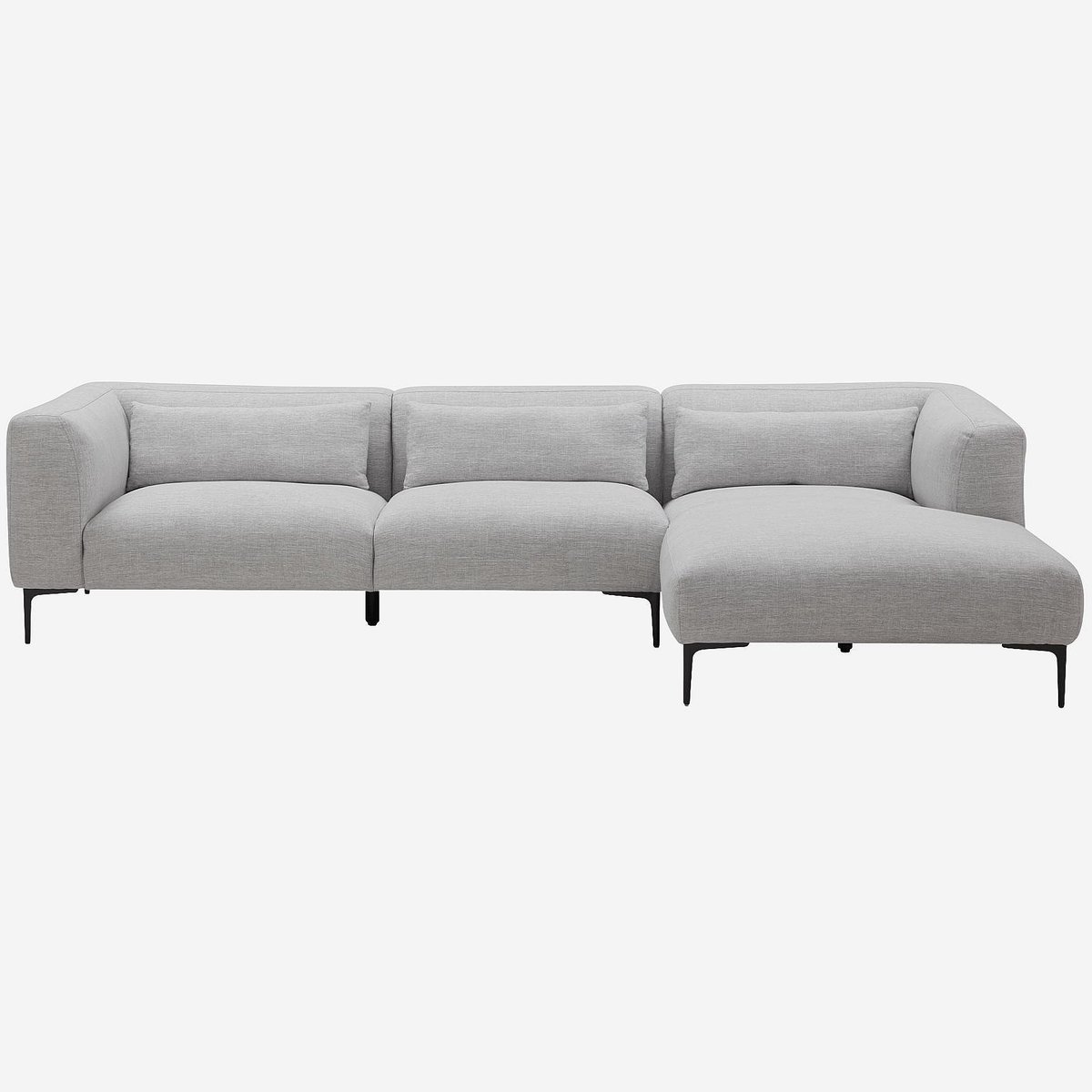 Canapé d'angle avec coton et lin garni de plumes TESSIE gris, HABITAT