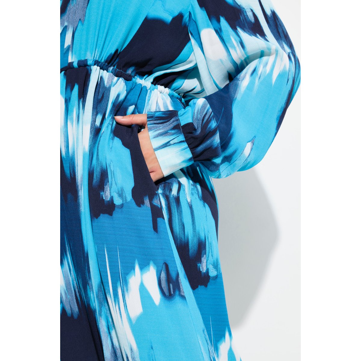 Robe maxi oversize en crêpe aigue-marine, ULLA POPKEN