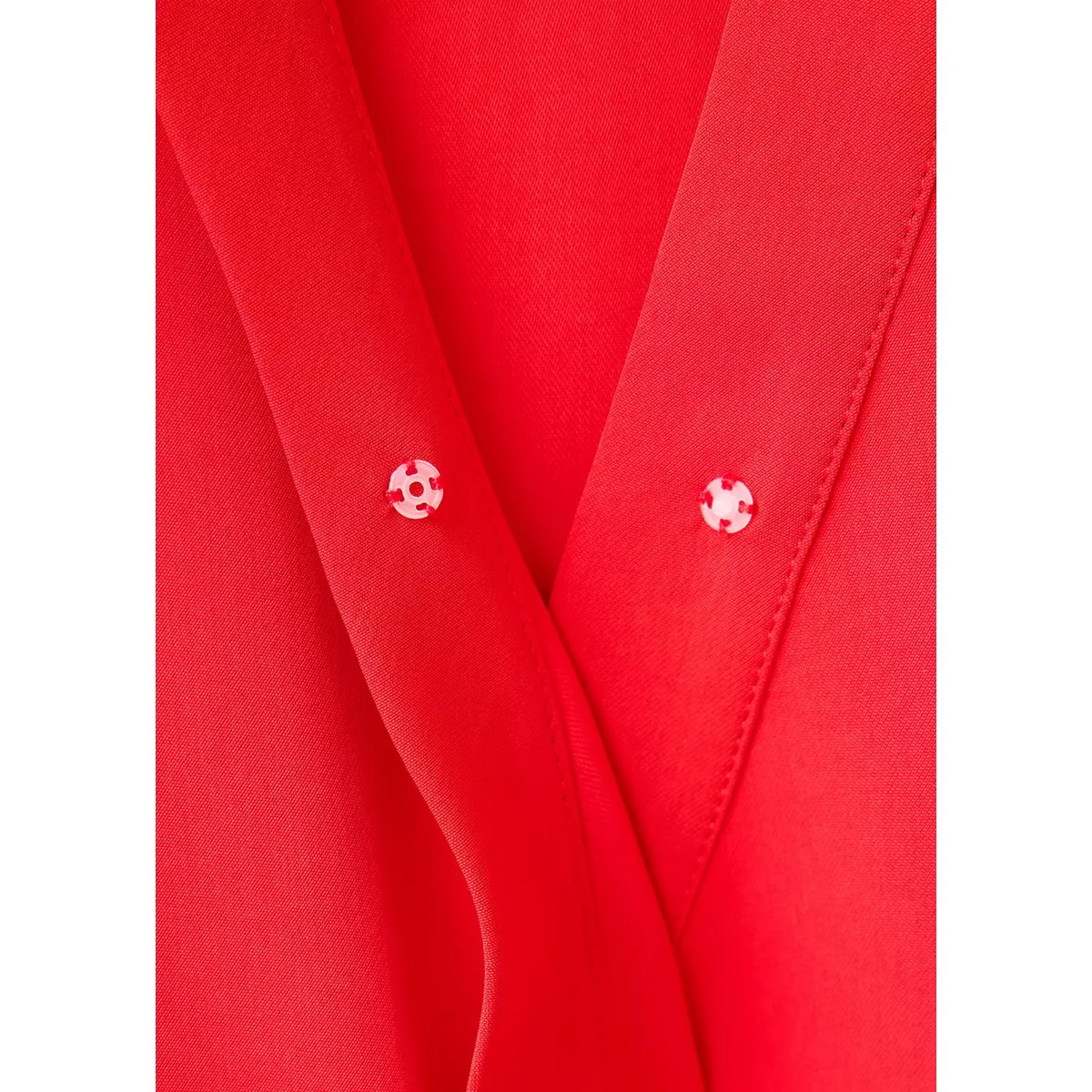 Chemise col drapé rouge, MANGO
