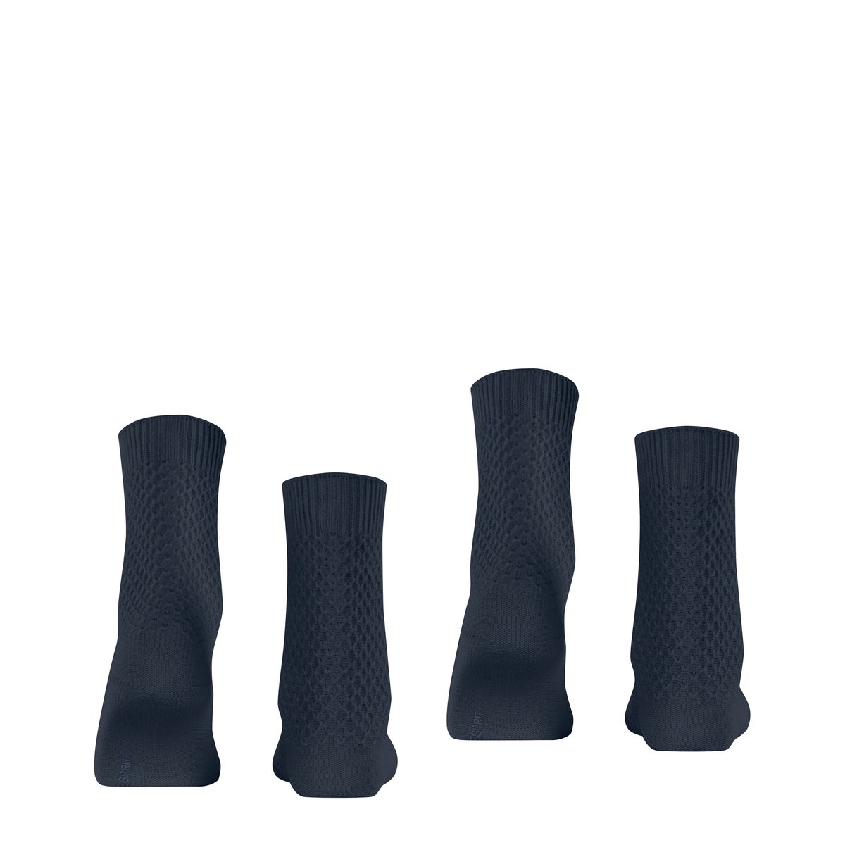 Chaussettes Diamond Knit 2-Pack Opaque space bleu, ESPRIT