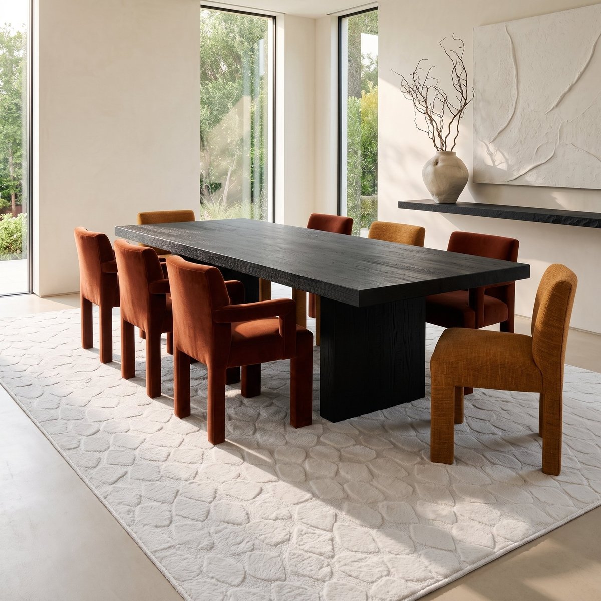 Tapis à relief  extra-doux SEVENTY blanc, touch, THE DECO FACTORY