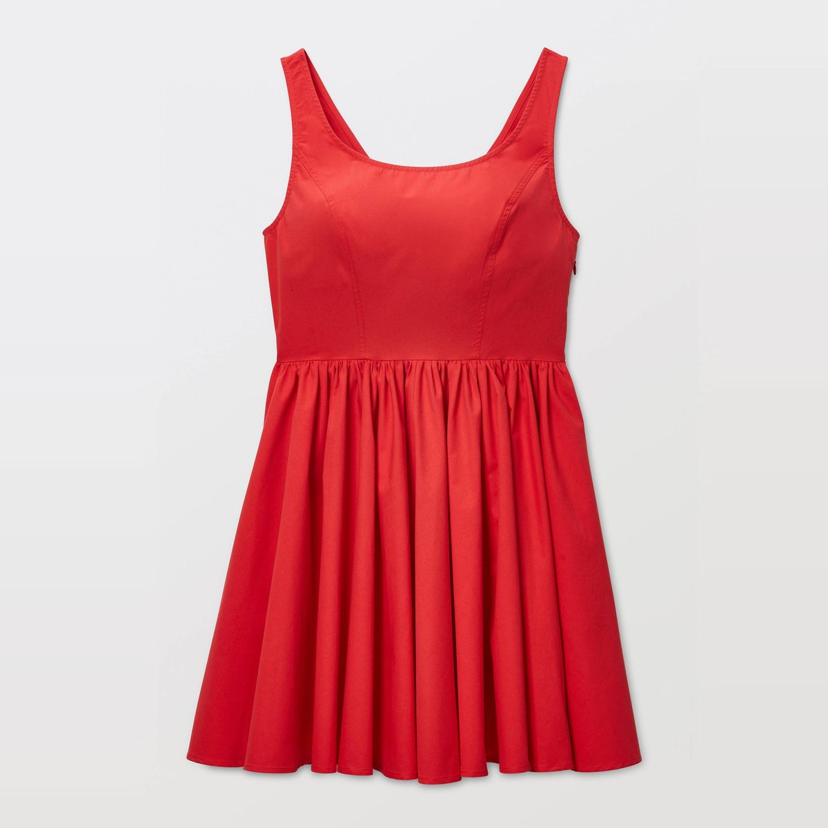 Robe courte à bretelles en coton BIO GOTS rouge, MONOPRIX