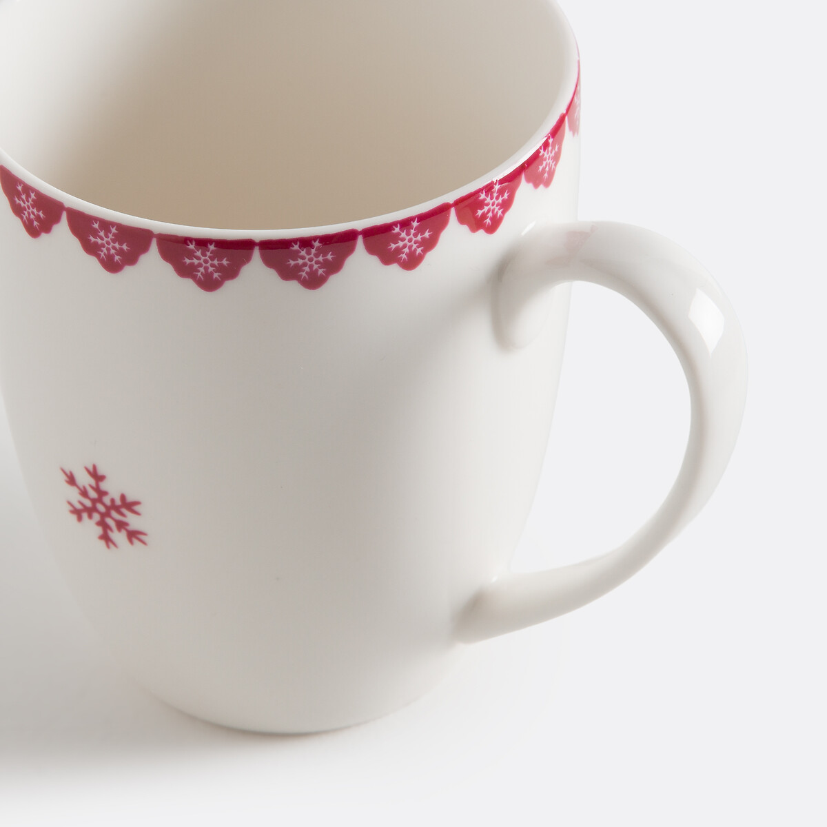 Lot de 2 mugs en porcelaine, Flocani rouge/blanc, LA REDOUTE INTERIEURS