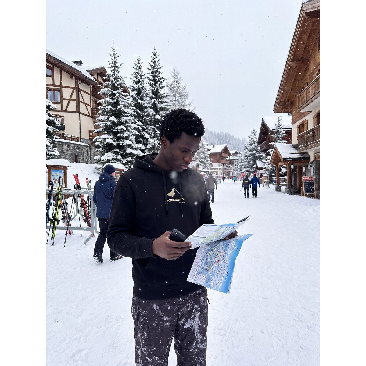 Sweat à capuche, TIGNES noir, JACK & JONES