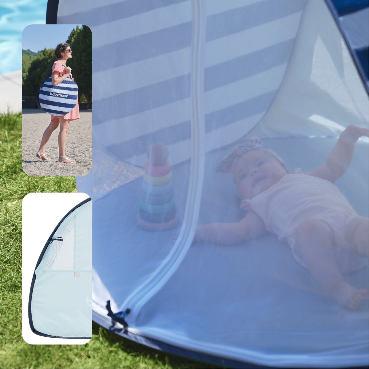 Tente protection uv haute protection 50 bleu foncé, BABYMOOV
