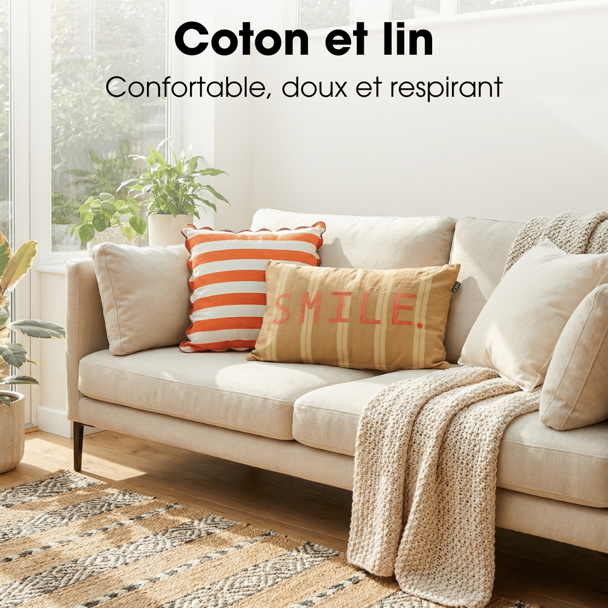 Coussin décoratif brun, MICA DECORATIONS