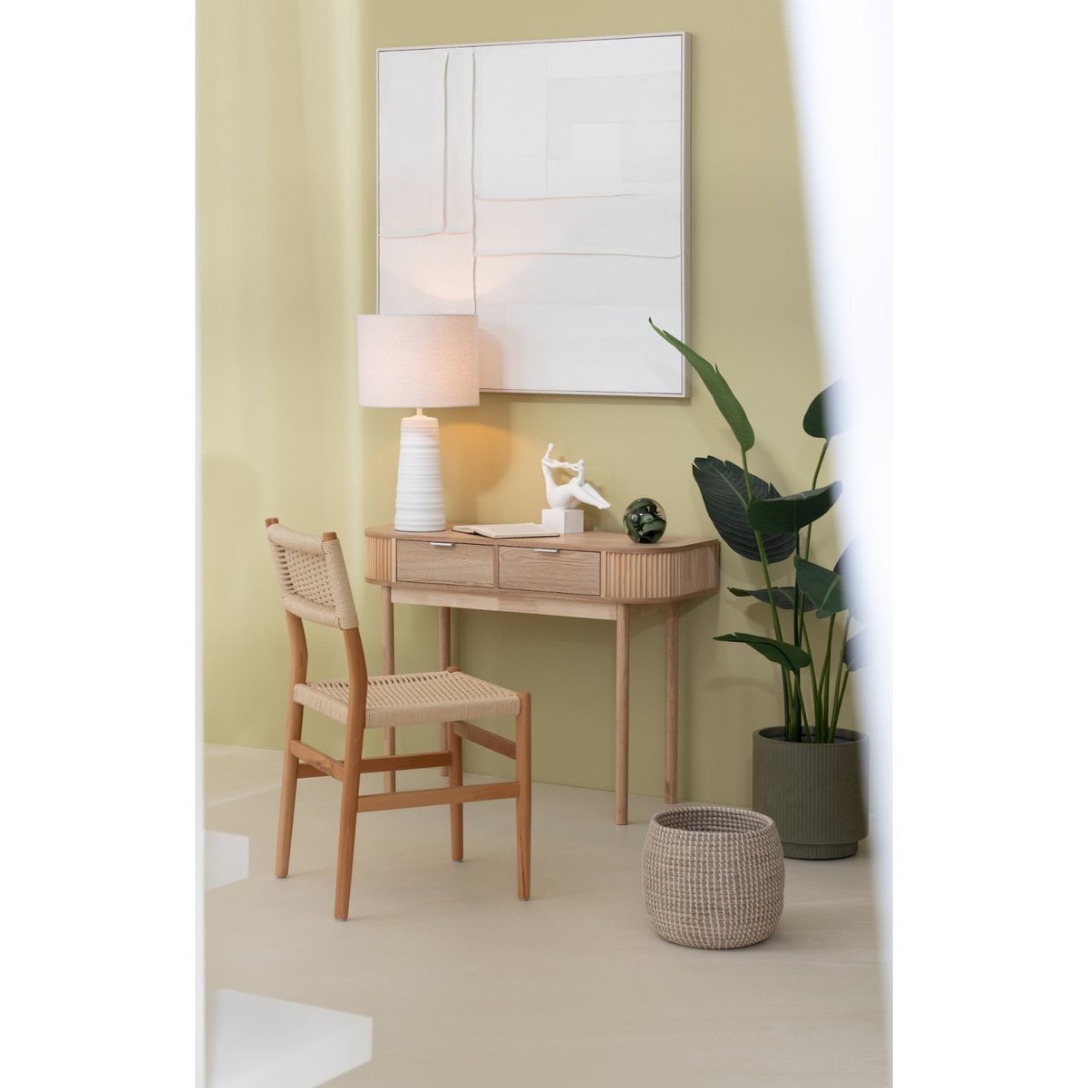 Console d'entrée en bois avec tiroirs design épuré bois naturel clair chaleureux, RECOLLECTION
