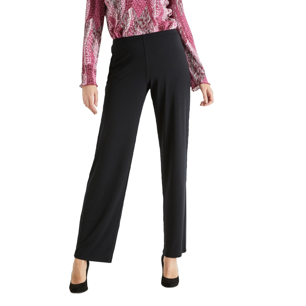 Pantalon en maille fluide noir, DAXON